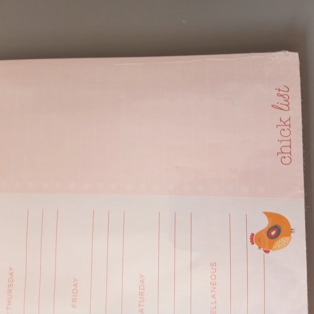 Bella Big Chick Themed Weekly Meal Prep Planner 52 Sheets Magnetic Back Set Of 2